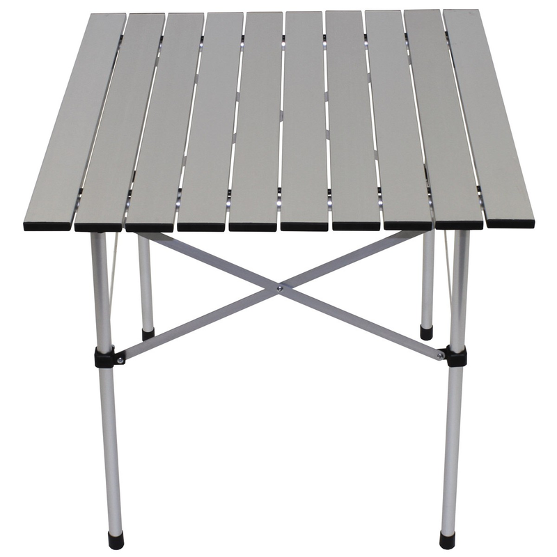 Camping roll up table, aluminium, foldable frame-null