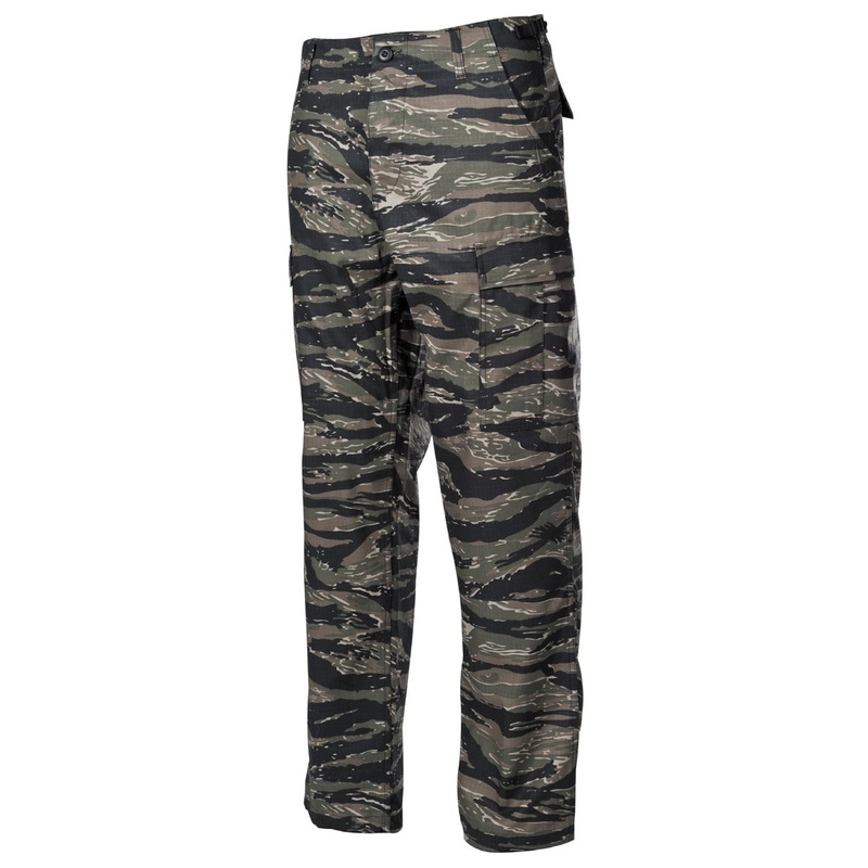 Mfh us combat pants bdu, rip stop, tiger stripe - medium-null