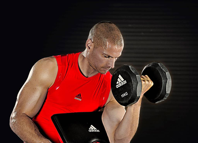 Rubber dumbbell 15kg, Black, medium
