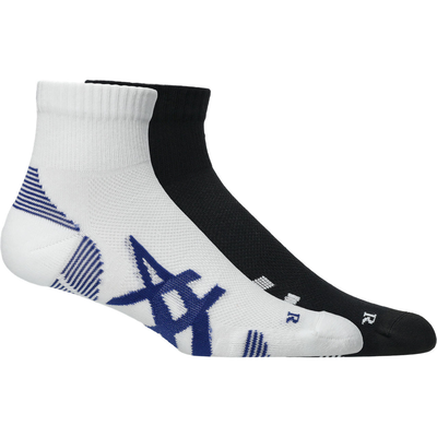 Asics 2ppk cushion run quarter sock, Black, medium