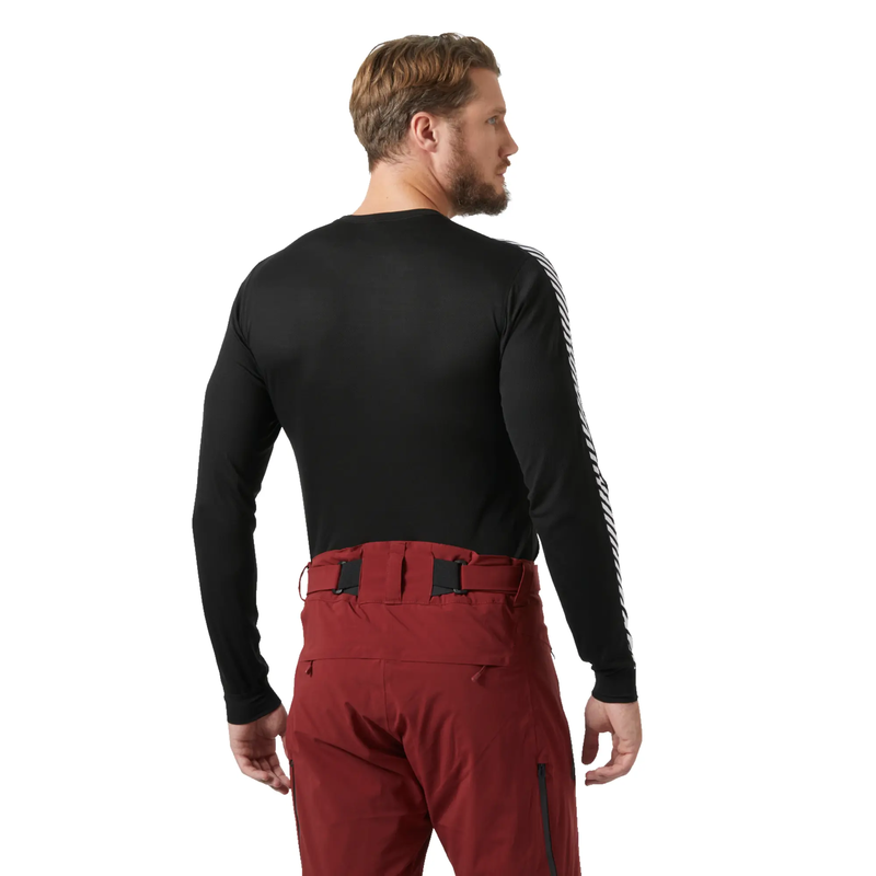 Mens hh lifa&reg; stripe long-sleeve crew base layer - black , m-null