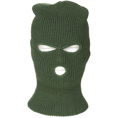 Green balaclava with three holes, Green, medium
