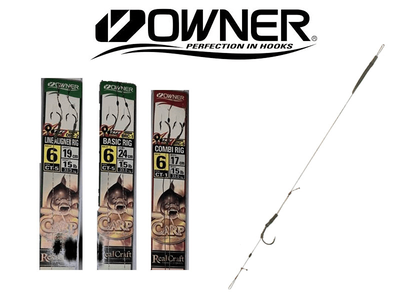 Owner carp line aligner rig (hook size: 2, line weight: 25lb, length: 19cm, 2pcs), , medium