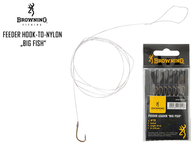 Browining feeder hook-to-nylon &bdquo;big fish&ldquo; (size:16, &oslash;:0.14mm, length:60cm), , medium