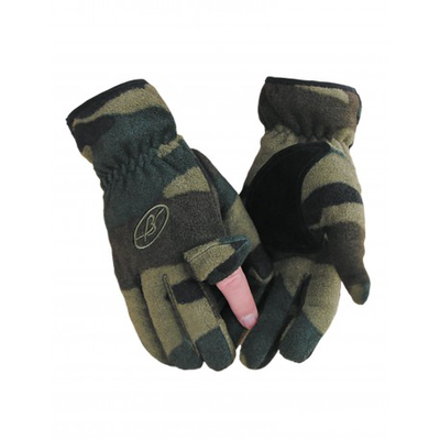Benisport gloves fleece lining finger zipper natural camu - medium, , medium