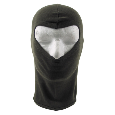 Mfh balaclava, 1 hole, thin, black/od green, 100 % cotton - 1, , medium