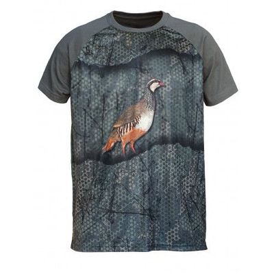 Benisport t-shirt forest print 3d partridge - xl, , medium