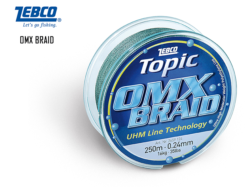 Zebco omx braid (&oslash;:0.24mm, b.s:16.0kg/35.0lb, length:250mt), , medium-null