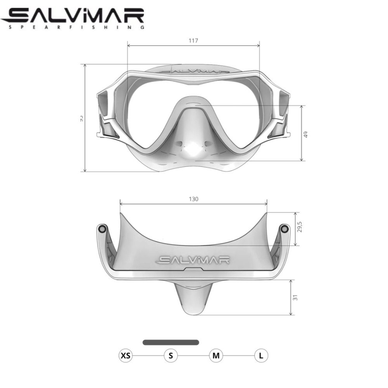 Salvimar horizon combo set mask silicone(size: medium, color: petrol), , medium-null