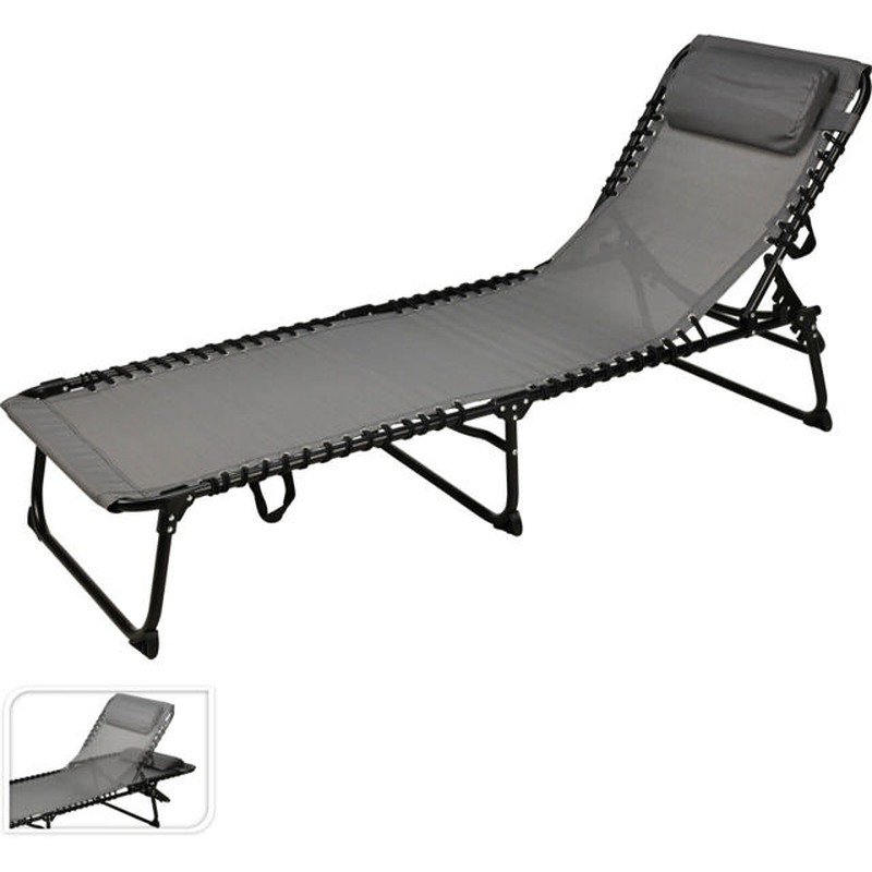 Camping bed 190x60x30cm - grey, , medium-null