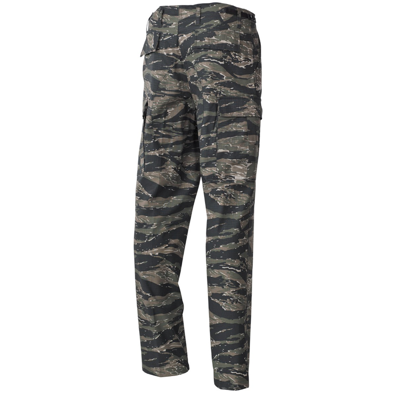 Mfh us combat pants bdu, rip stop, tiger stripe - medium-null