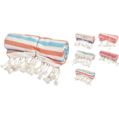 Cotton hammam towel 90x170cm - assorted designs, , medium