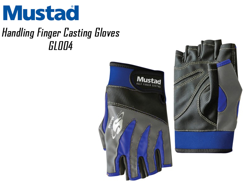 Mustad half finger casting gloves gl004 (size: large), , medium-null