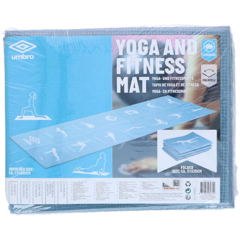 Umbro yoga mat foldable 173x61x0.5cm - blue, , medium-null