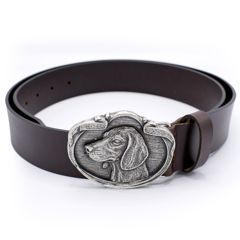 Leather belt hunting dog - 2-null