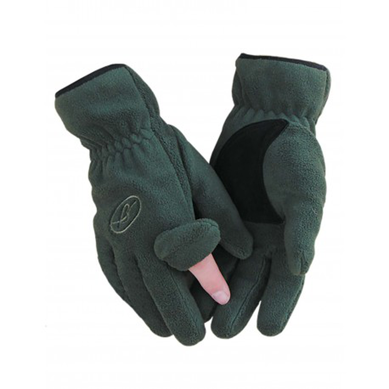 Benisport gloves fleece lining finger zipper khaki - medium-null