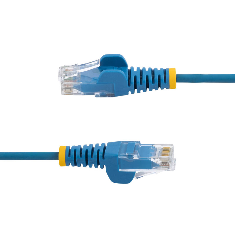 Startech.com 5m blue slim cat6 ethernet cable, snagless, 28awg, lszh / patch cable / rj-45 (m) to rj-45 (m) / 5 m / 3.6 mm / utp / cat 5/5e/6 / ieee 802.3bt / halogen-free, snagless / blue-null