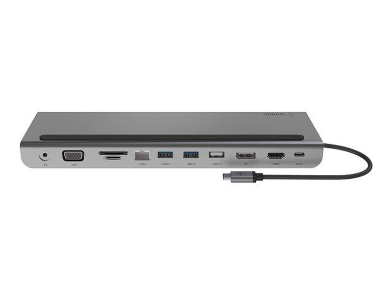Belkin connect inc004btsgy USB-c 11-in-1 multiport docking station HDMI displayport vga 4k sd 100w pd gbe grey-null