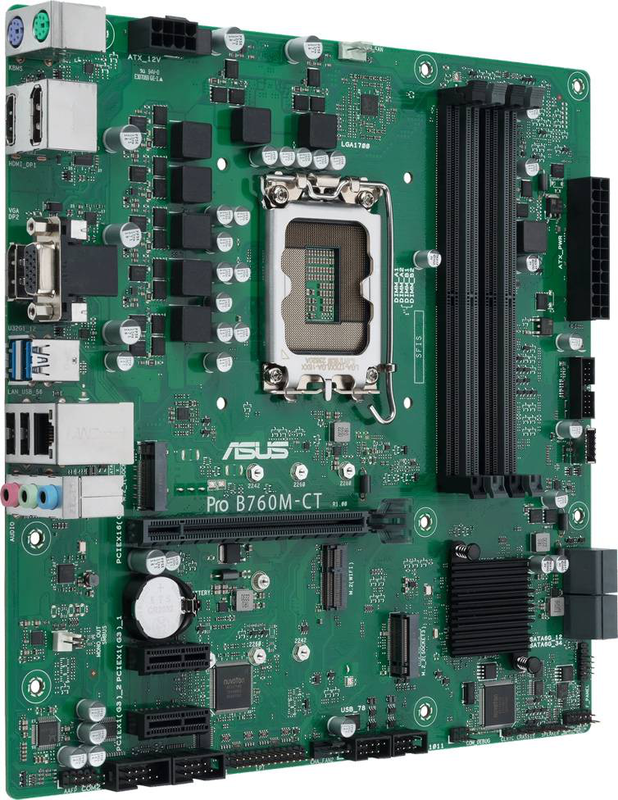Asus pro b760m-ct-csm business micro-atx motherboard lga 1700 intel b760 ddr5 pcie 4.0 dual m.2 tpm 2.0 black-null