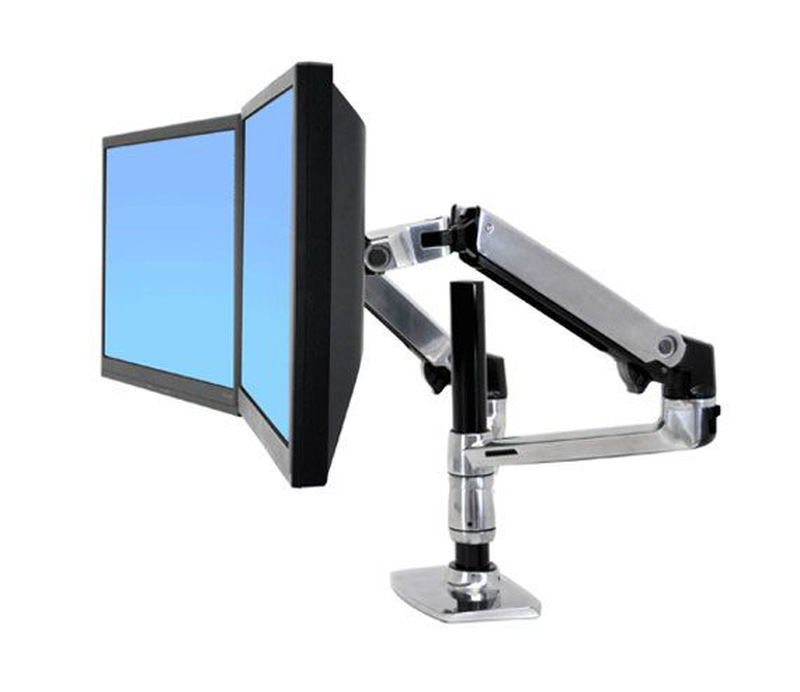Ergotron lx dual stacking monitor arm 45-248-026 for 2 stacked screens up to 24" aluminium-null