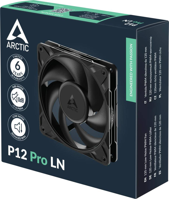 Arctic p12 pro ln 120mm pwm case fan black, , medium-null