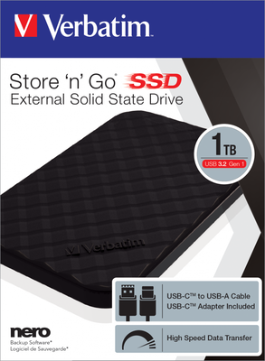 Verbatim SSD external USB 3.2 Gen1 1TB USB-c type 6,35cm (2,5)high sp, , medium