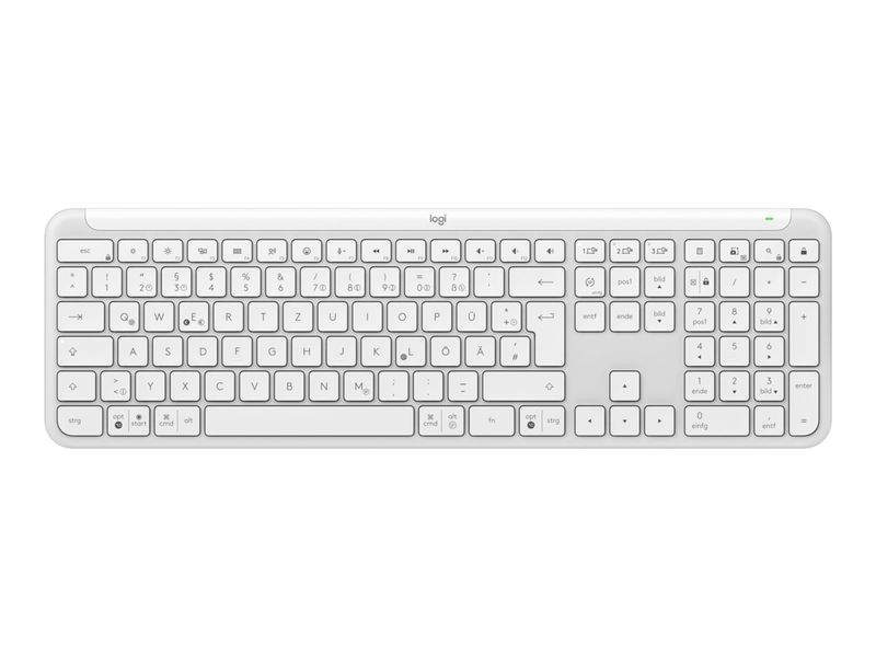Logitech signature slim k950 - keyboard - 100% - full size - wireless - bluetooth 5.1 le - qwertz - german - off-white, , medium-null