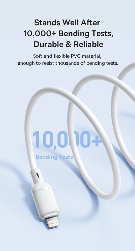 Baseus cable lightning to USB-a silky series 2.0m white, , medium-null