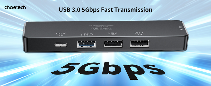 Choetech hub-m80 hub 5-in-1 multifunctional hub, , medium-null