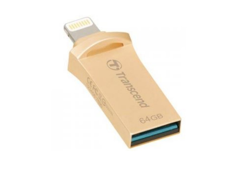 Product image: Memory stick 64GB jetdrive go 500, lightning + USB 3.1 dual connectors, για iPhone, ipod, ipad, μεταλλικό, 2yw, σε χρυσό – transcend, , medium-null
