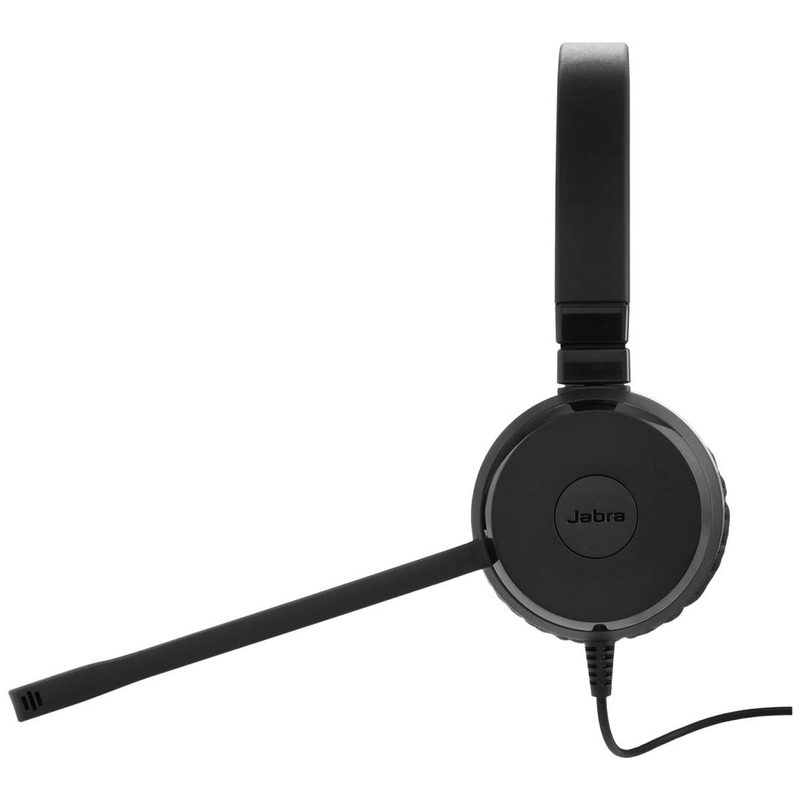 Jabra evolve 20 ms stereo 4999-823-309 wired USB-a on-ear office headset noise-cancelling mic busylight teams black-null
