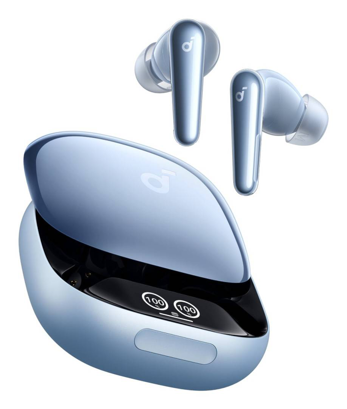 Soundcore liberty 4 pro true wireless anc earbuds coaxial dual drivers ldac bluetooth 5.3 ipx5 40h light blue-null