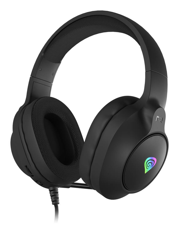 Genesis neon 213 rgb wired gaming headset 50mm drivers led lighting built-in mic 3.5mm USB black-null