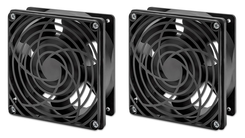 Intellinet - rack roof fan - for network cabinet (wall distributor) - wall rack cabinet mountable - black - 19" (pack of 2), , medium-null