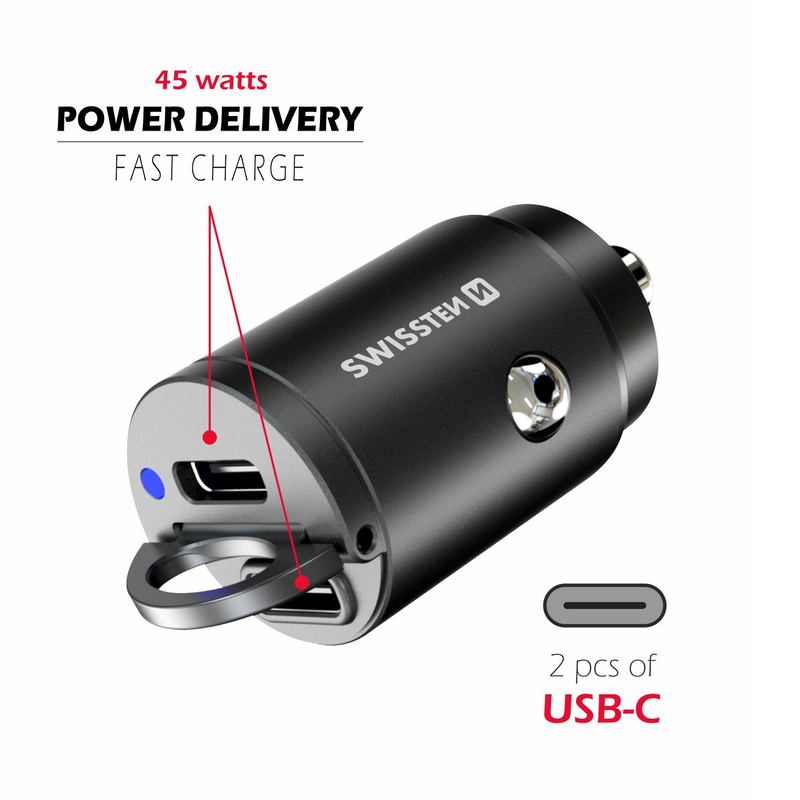 Swissten car charger 3a  2 x USB-c 45w, , medium-null