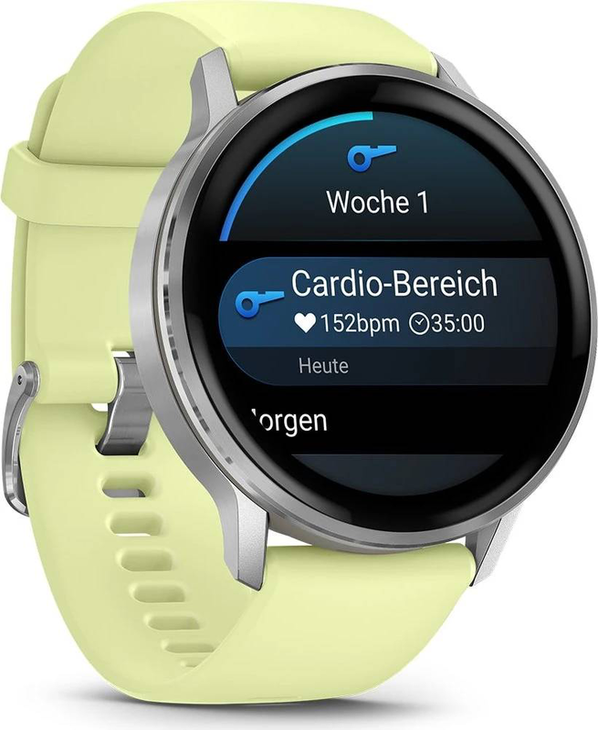Garmin venu 4 010-03014-02 45mm health fitness GPS smartwatch 1.4" amOLED ecg flashlight 5 atm silver/citron-null