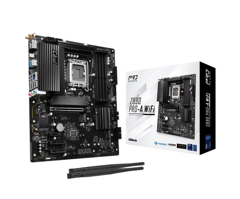 Asrock z890 pro-a Wi-Fi atx motherboard lga1851 z890 ddr5 pcie 5.0 thunderbolt 4 Wi-Fi 6e 2.5GBe 90-mxbp60-a0uayz-null