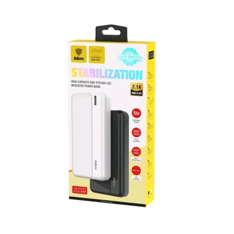 Inkax pb-02a | power bank 20000mAh portable charger - white, , medium-null