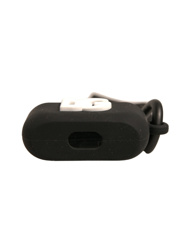 Black silicone rubber logo embossed AirPods case-null