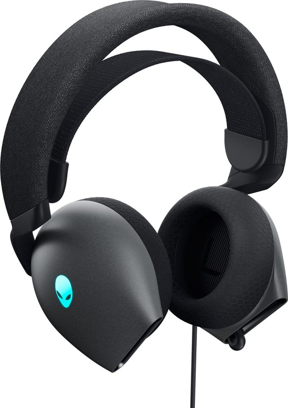 Alienware aw520h wired gaming headset 40mm hi-res drivers dolby atmos ai mic alienfx rgb USB and 3.5mm dark grey-null