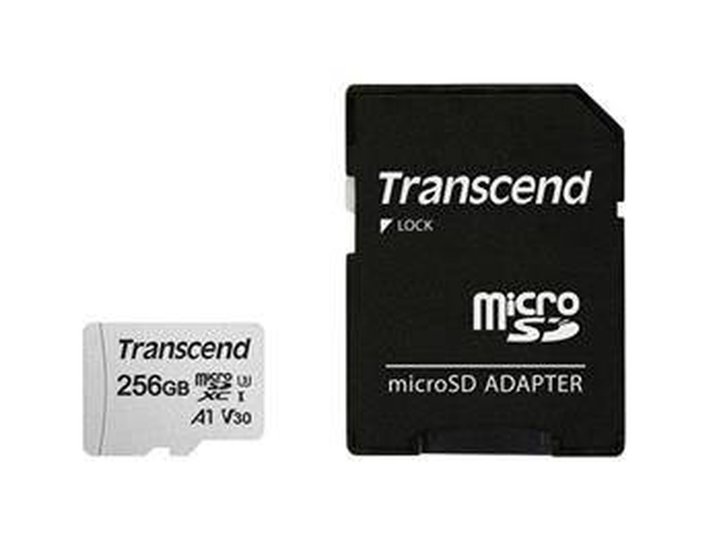 Transcend 300s / flash memory card (adapter included) / 256GB / a1 / video class v30 / uhs-i u3 / class10 / microsdxc-null