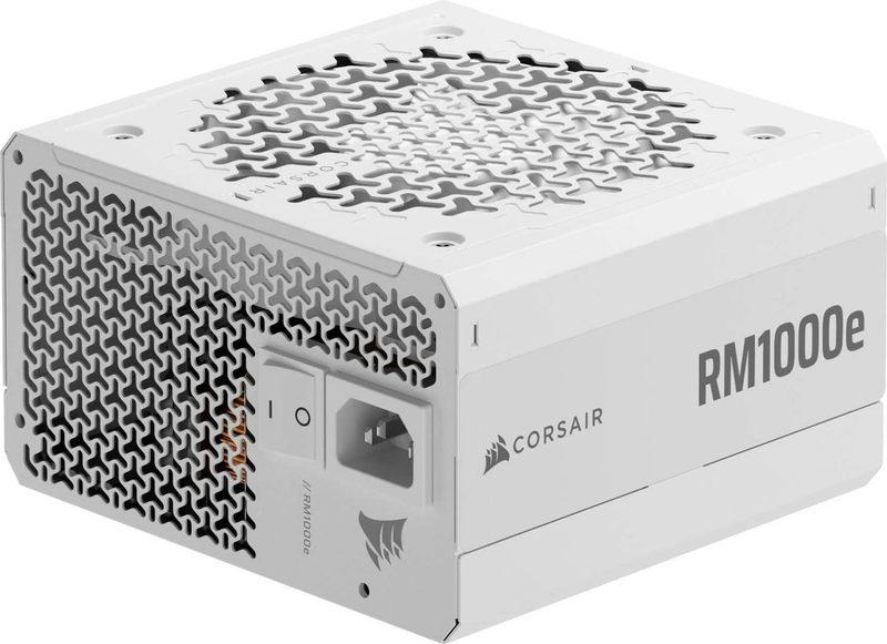 Corsair rm1000e rme series 1000w atx 3.1 psu 80+ gold cybenetics gold fully modular pcie 5.1 12v-2x6 white-null