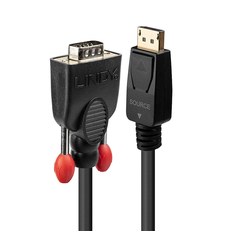 Lindy displayport to vga cable - display cable - displayport (m) to hd-15 (vga) (m) - 1 m - black-null