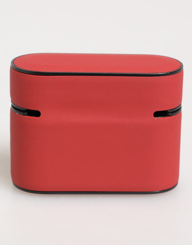 Red white silicone embossed logo accessory AirPods case-null