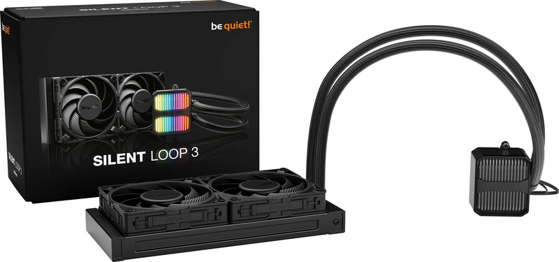 Be quiet! Silent loop 3 240mm black aio liquid CPU cooler 2x silent wings 4 120mm argb refillable intel AMD-null