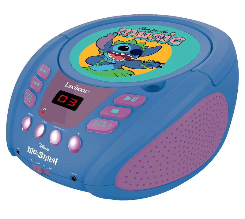 Disney stitch bluetooth cd player with lights, , medium-null