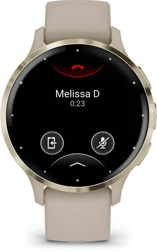 Garmin venu 3s GPS smartwatch | 41mm | amOLED | soft gold stainless steel bezel | french gray case & silicone band, , medium-null
