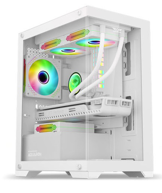 Armaggeddon aquaron micro atx gaming case white, , medium-null