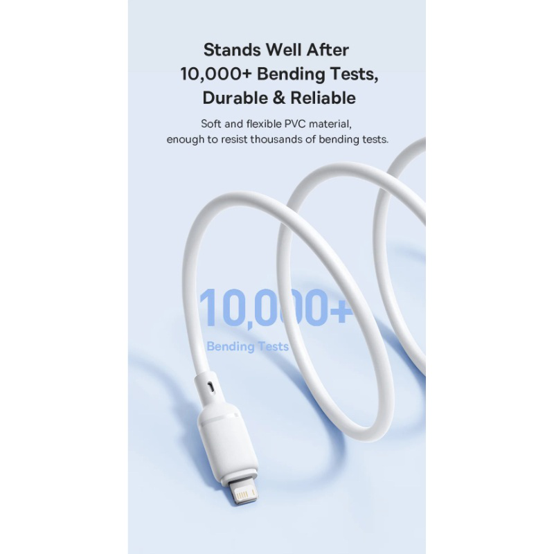 Baseus silky lightning cable to USB-a 2m - white, , medium-null