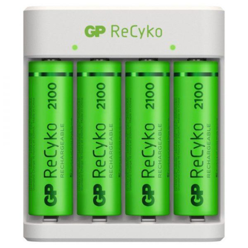 Gp recyko e411 φορτιστης επαναφορτιζομενων μπαταριων  με 4 μπαταριες, , medium-null